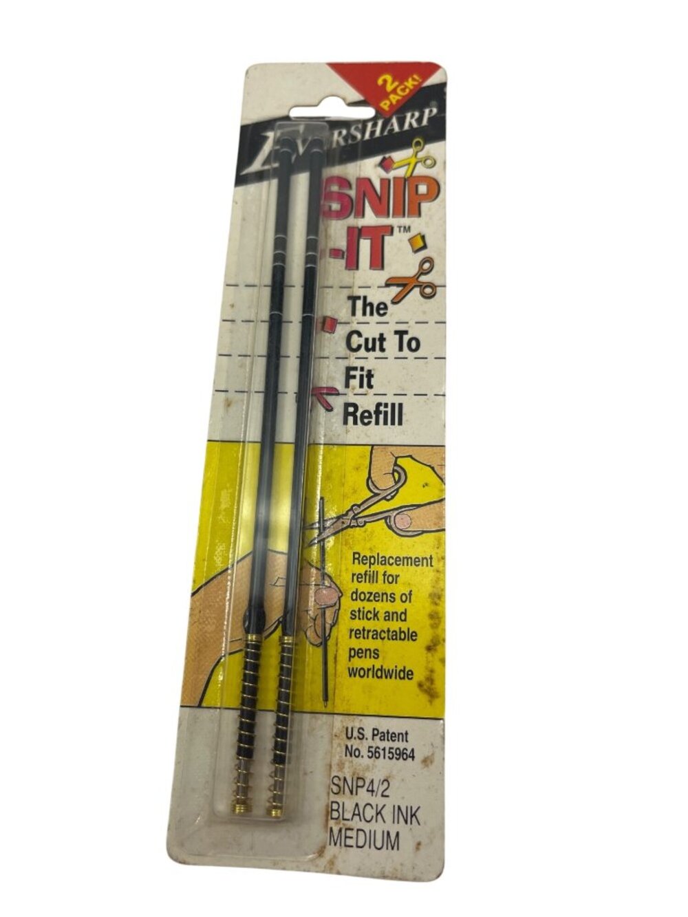 Eversharp Snip-It Cut-To-Fit Ballpoint Pen Refills Black Ink Medium 2-Pack B76